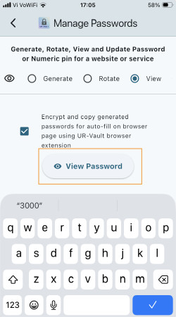 Click View Password