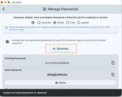 Rotate Generate Password