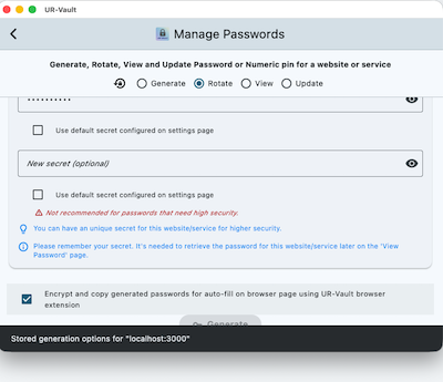 Store Password